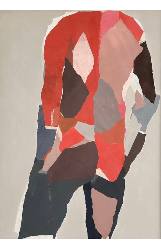 Standing Male Figure in Red/Pinks