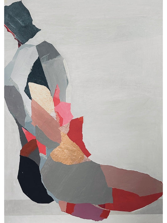 Seated Figure Red/Grey/Gold