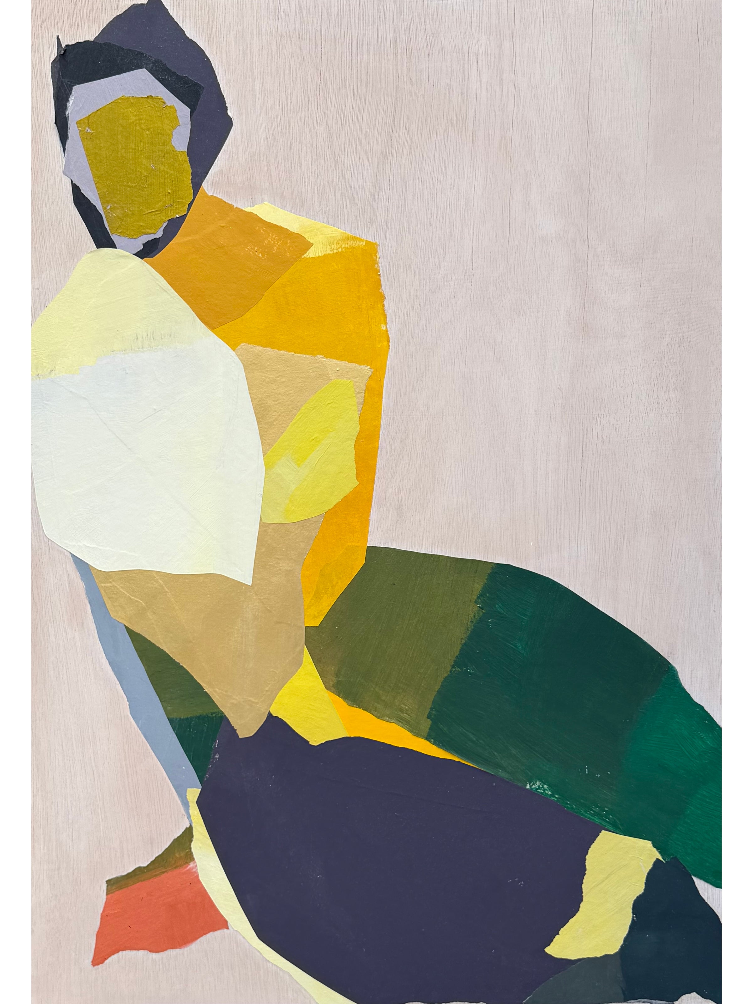Seated Figure in Yellow, Green, Black