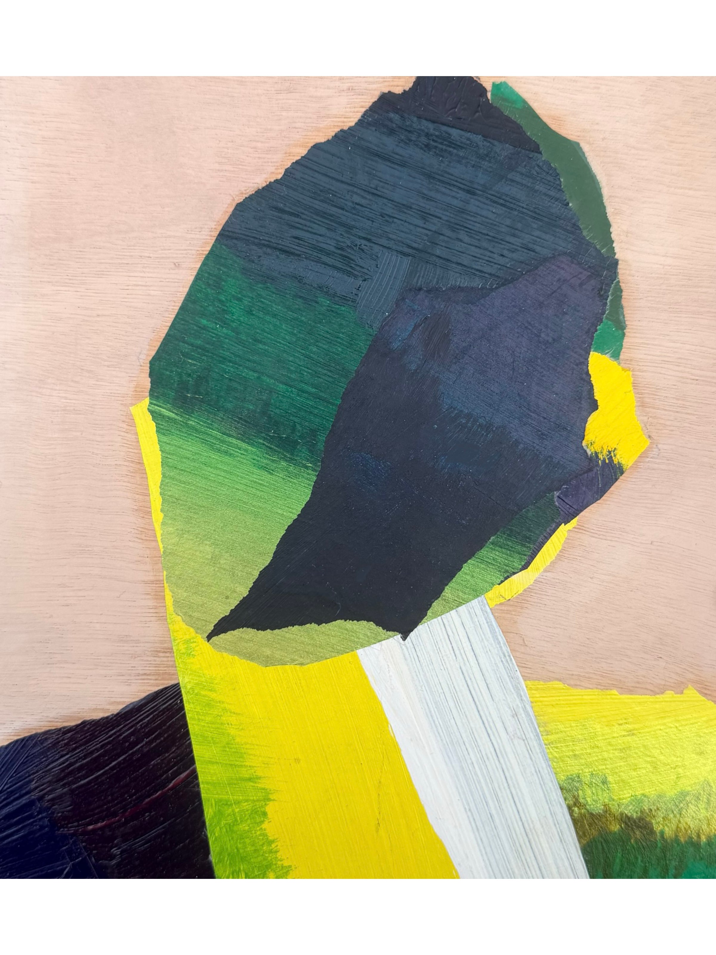 Small Head in Green, Yellow, White