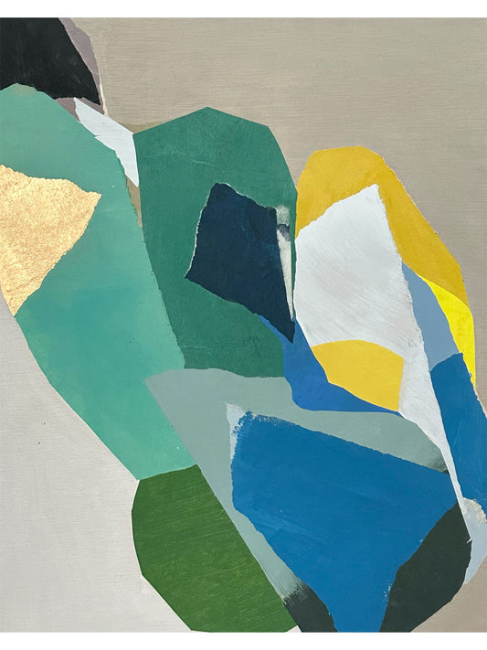 Leaning in Green, Blue & Yellow