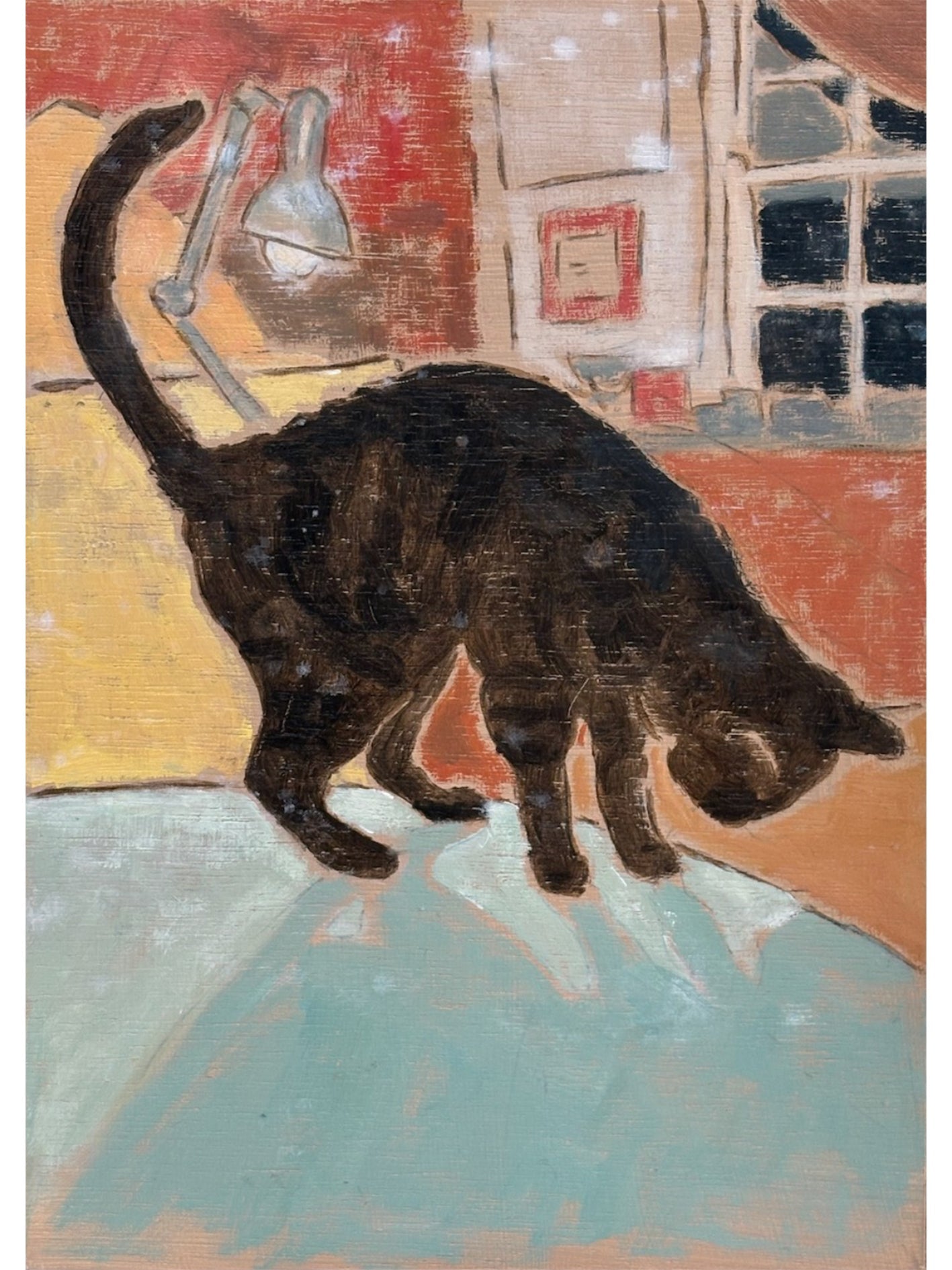 The cat in the kitchen