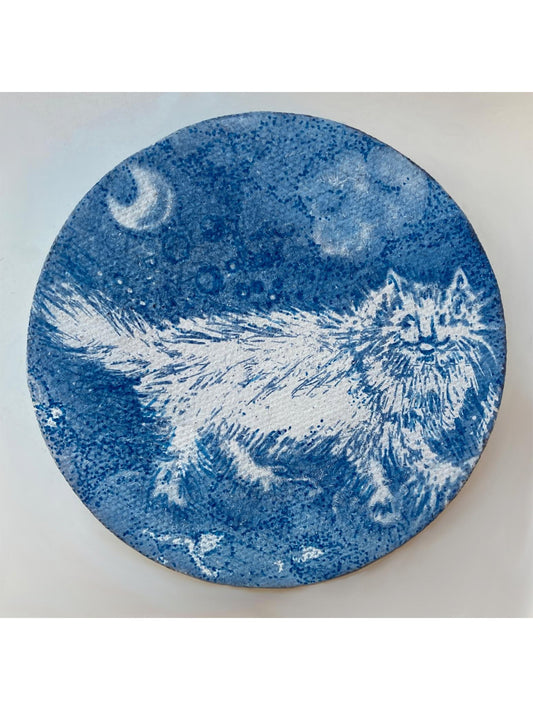 Cloudy Night with Moon and Cat