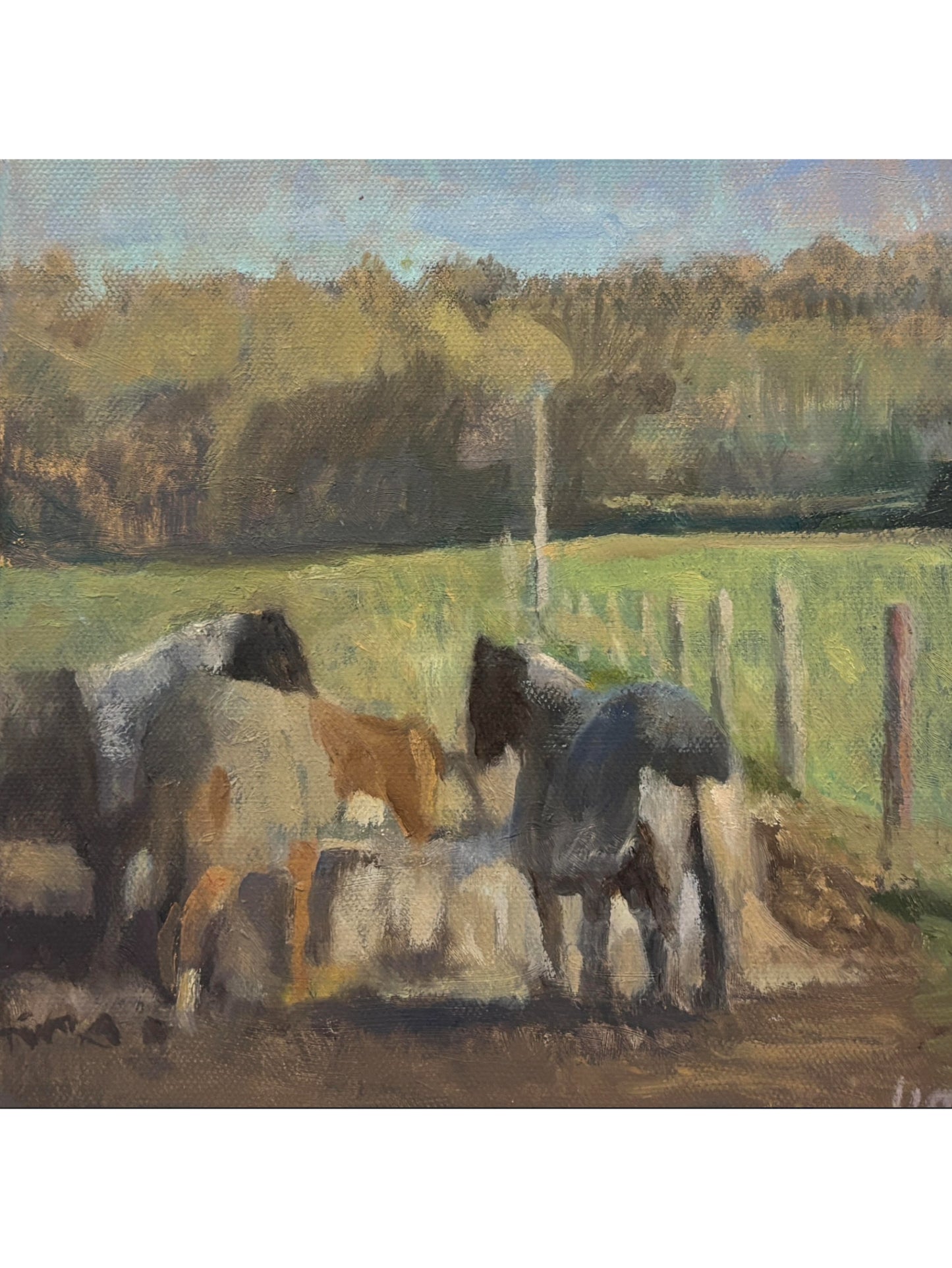 Hayfeeder with Horses