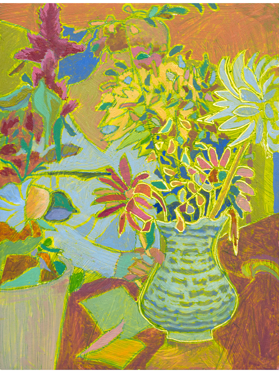 Mum Behind Flowers