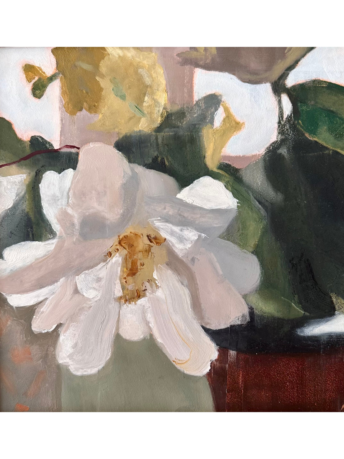 Camellia with Yellow Hyacinth