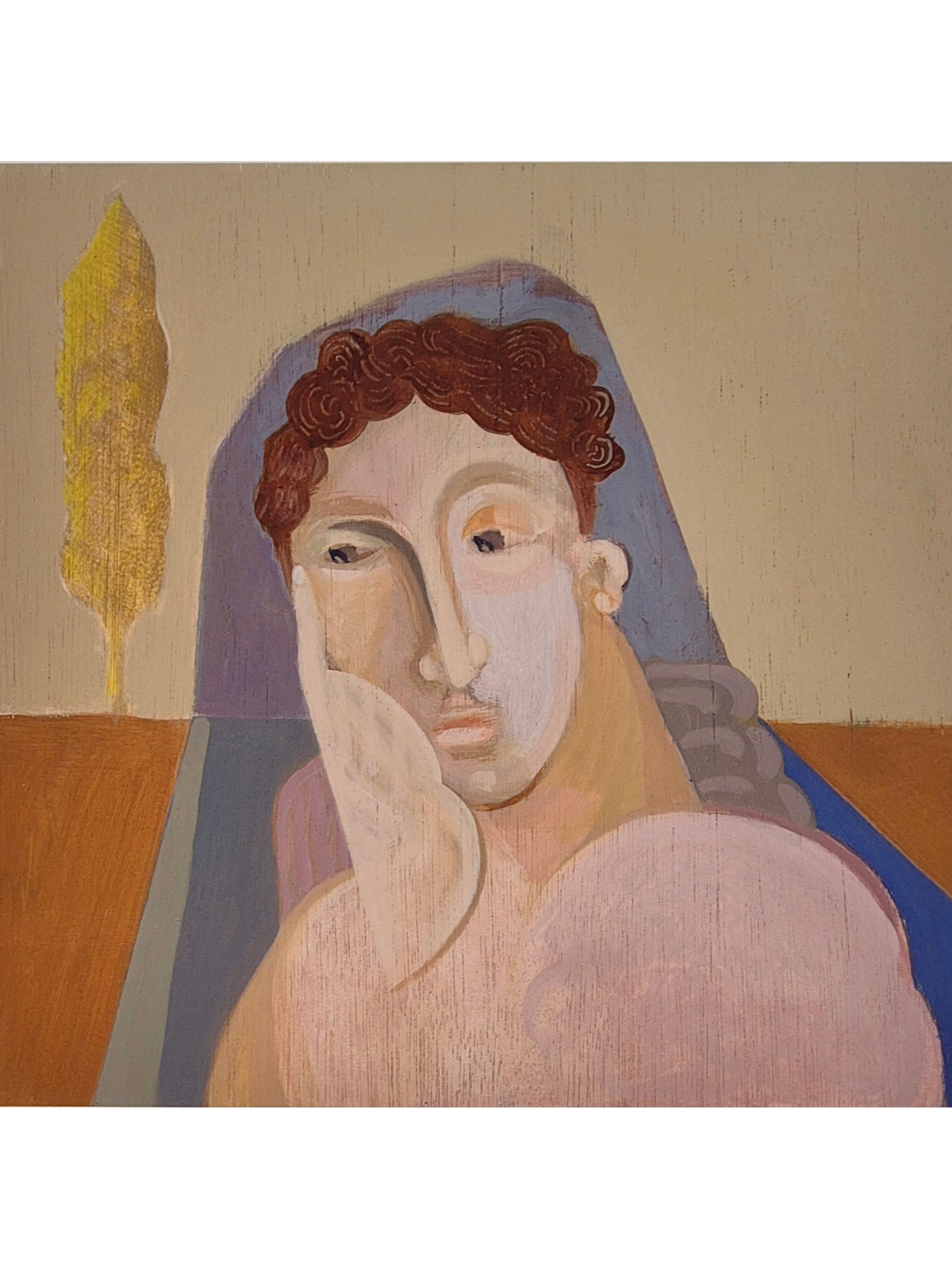 Figure with Illuminated Cypress
