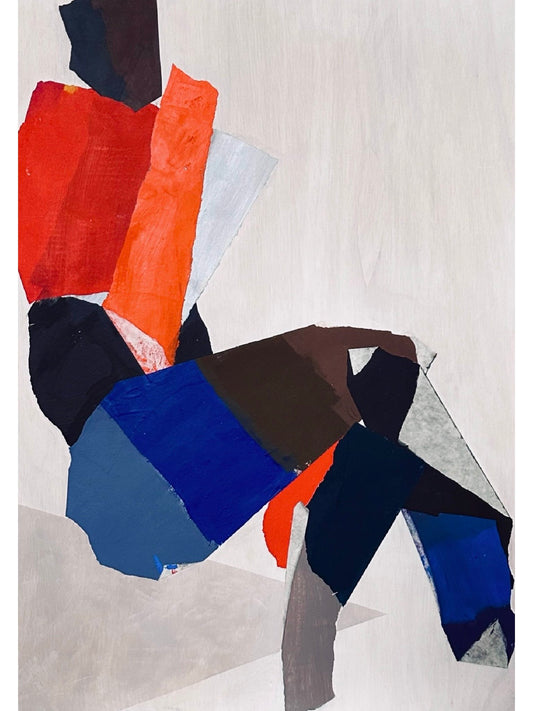 Crossed Legs in Blue/Brown