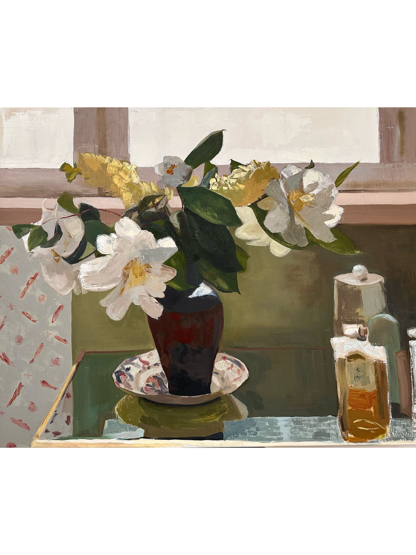 Morning Light on Camellias and Hyacinths