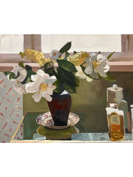 Morning Light on Camellias and Hyacinths