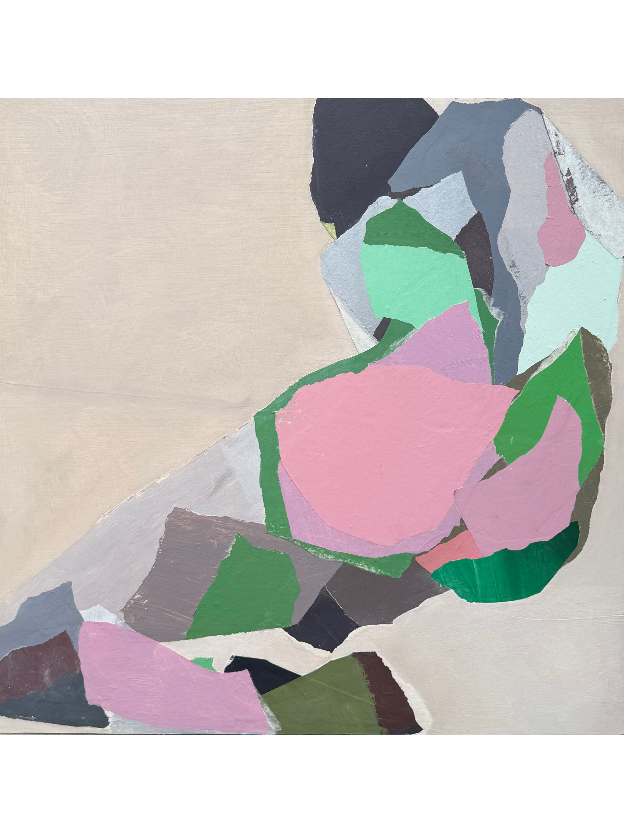 Seated Black in Pink, Green, Grey