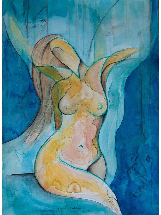 Seated Figure in Blue