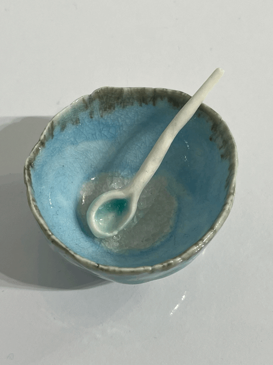 Salt Dish with Spoon in Duck Egg