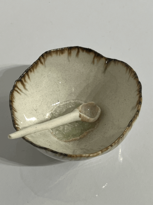 Salt Dish with Spoon in White Truffle